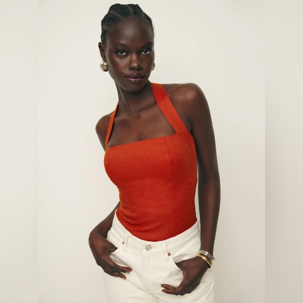 Reformation Orange Tank Top